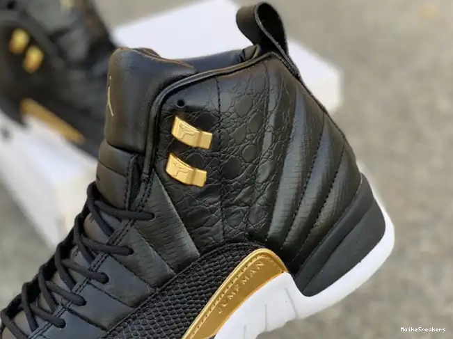 MaikeSneakers AO6068-007 12 Gold-White Black 'Reptile' Air Metallic Retro Jordan 0331